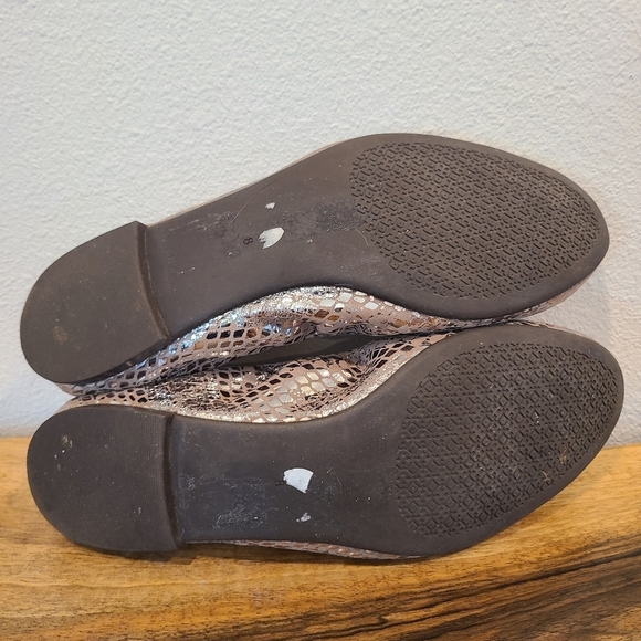 Tory Burch Heidi Metallic Snake Print Ballet Flats - Picture 11 of 12